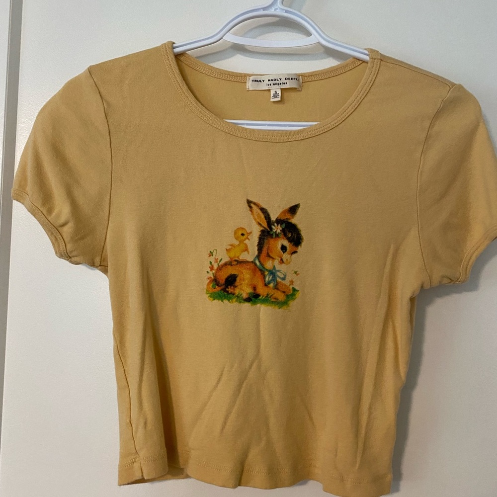 Urban outfitters brand truly madly deeply graphic crop tee